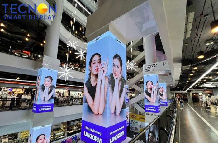 Column LED Screen at Union Mall, Bangkok – Maximizing Advertising Impact